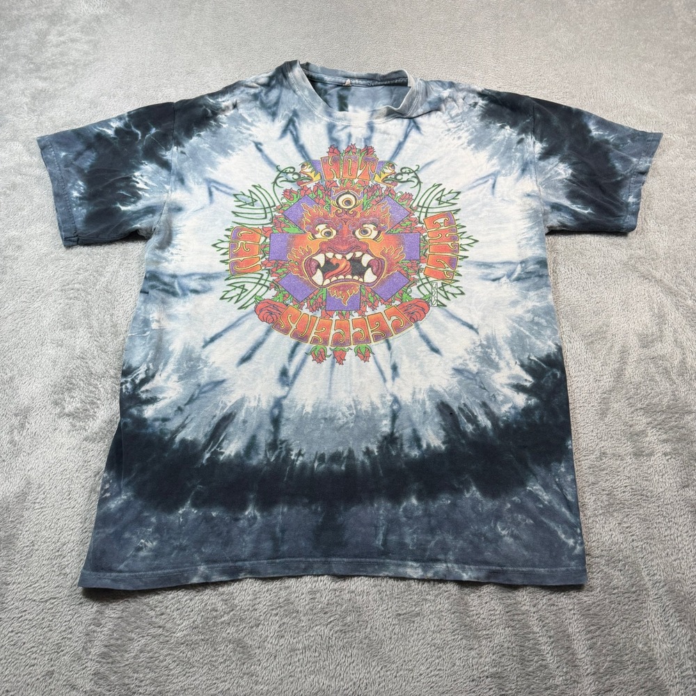 Red Hot Chili Peppers RHCP 2017 Tie-Dye Shirt Large Burst Dante's Mask Graphic